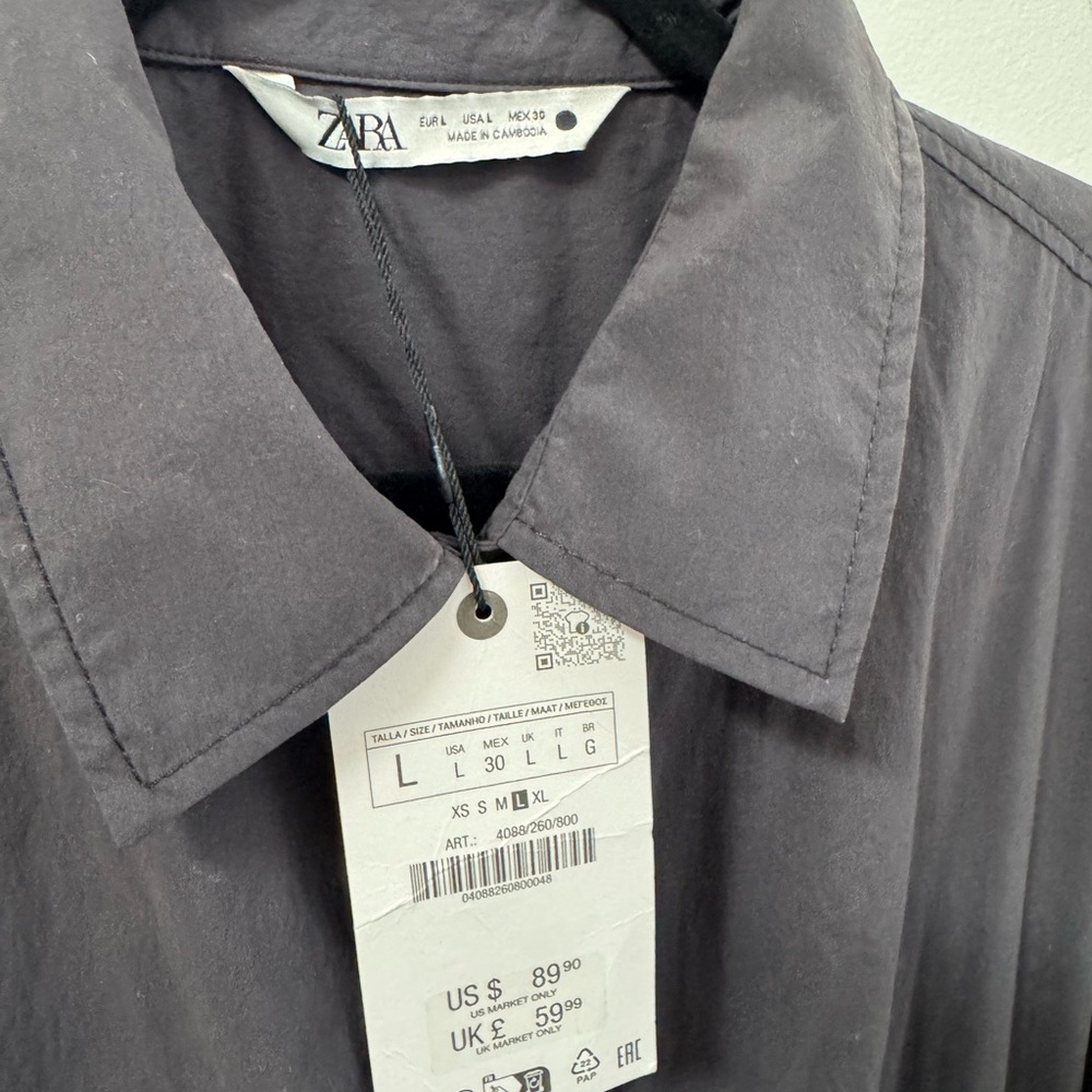 Zara Women’s Charcoal Lightweight Maxi Dress - NWT - Picture 4 of 5